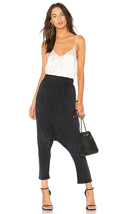 Shop Raquel Allegra Cropped Slouchy Pant In Black