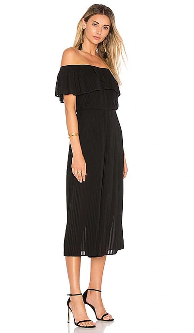 Shop Endless Rose Pleated Off Shoulder Jumpsuit In Black.