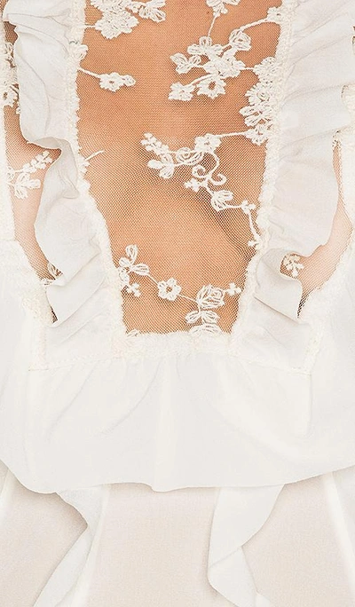 Shop For Love & Lemons Rosebud Ruffle Mini Dress In Ivory