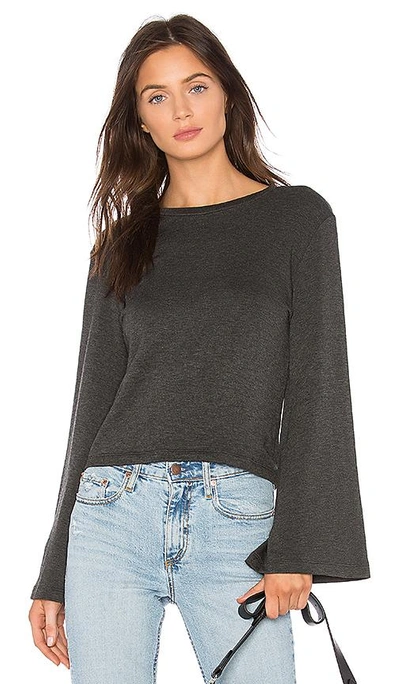 Shop Lna Bell Sleeve Sweater In Charcoal