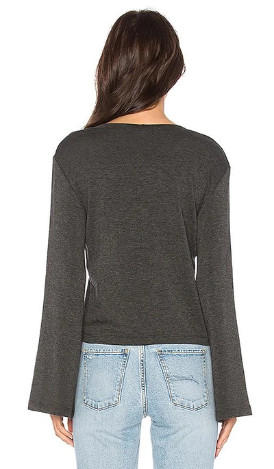 Shop Lna Bell Sleeve Sweater In Charcoal
