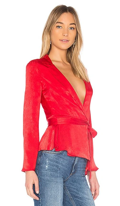 Shop L'academie The Russell Blouse In Red