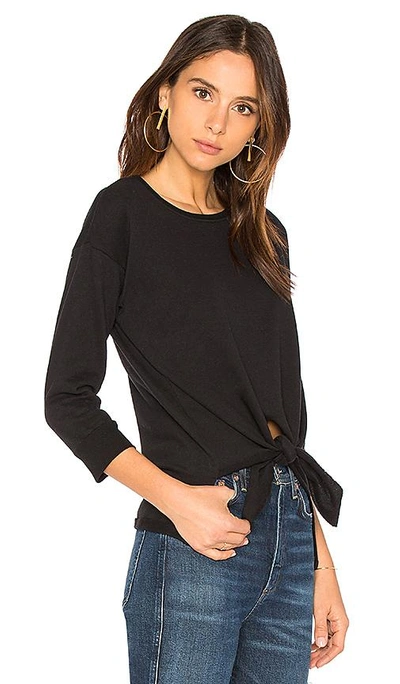 Shop 525 America Tie Front Sweater In Black