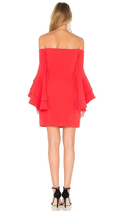 Shop Milly Selena Ruffle Dress In Red