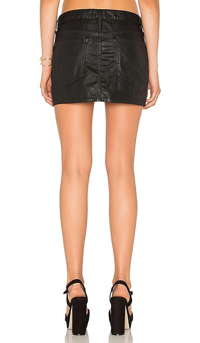 Shop Agolde Jeanette Mini Skirt In Coated Black
