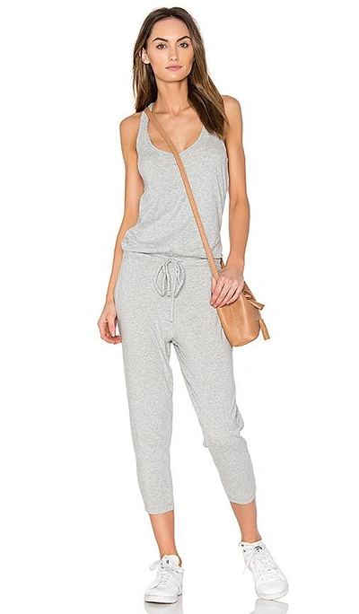 Shop Bobi Supreme Jersey Sleeveless Jumpsuit In Heather Grey