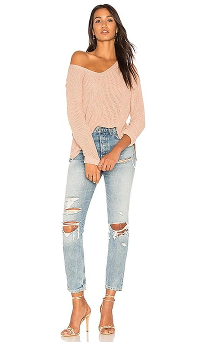 Shop Michael Stars V Neck Pullover Sweater In Pink