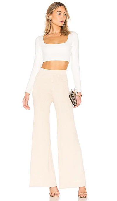 Shop Ayni Yosu Rib Palazzo Trouser In Cream