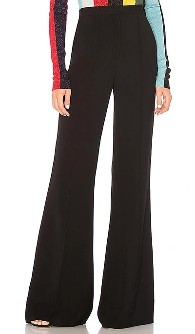 Shop Diane Von Furstenberg Pleat Front Flare Pant In Black