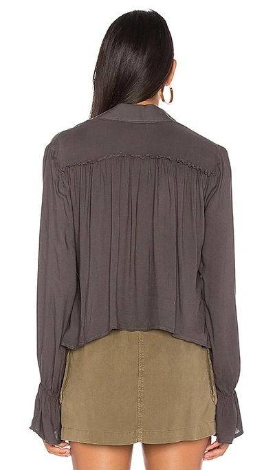 Shop Bella Dahl Ruffled Back Collared Shirt In Gray