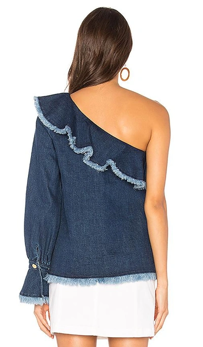 Shop Tanya Taylor Orla Top In Indigo