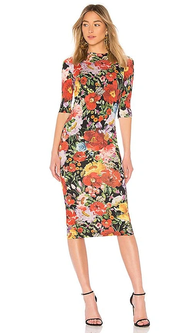 Shop Alice And Olivia Delora Fitted Dress In Multi