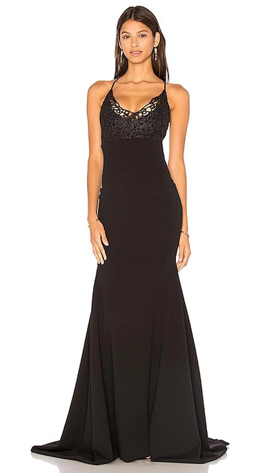 Shop Gemeli Power Jay & Co Gown In Black