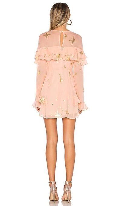Shop For Love & Lemons Gilded Star Mini Dress In Rose Gold