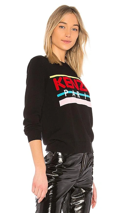 Shop Kenzo Crewneck Paris Sweater In Black