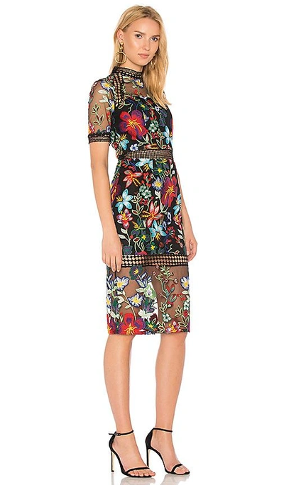 Shop Vone Sheath Lace Dress In Red Multi Floral