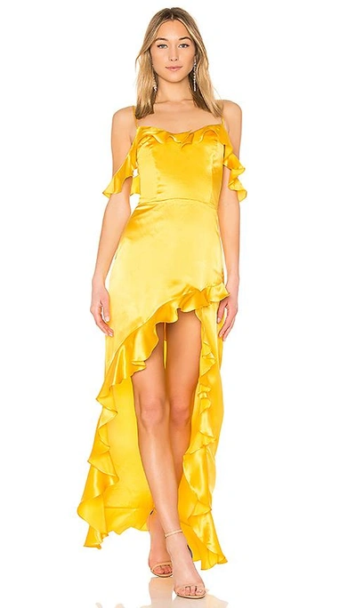 Shop Amanda Uprichard Peony Maxi Dress In Yellow