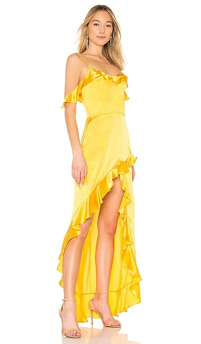 Shop Amanda Uprichard Peony Maxi Dress In Yellow