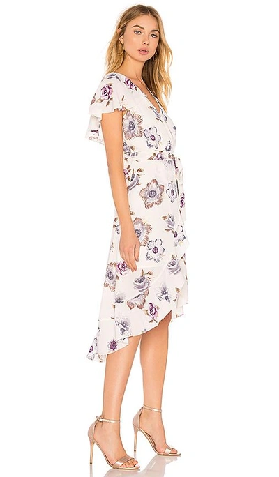 Shop Joa Wrap Dress In Lavender Floral