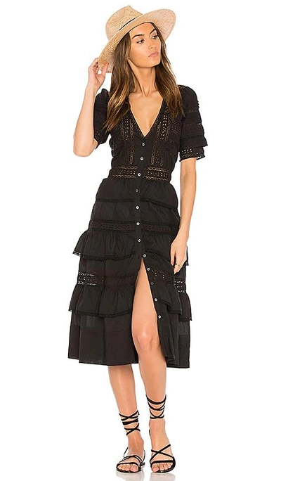 Shop Loveshackfancy Rebecca Dress In Black