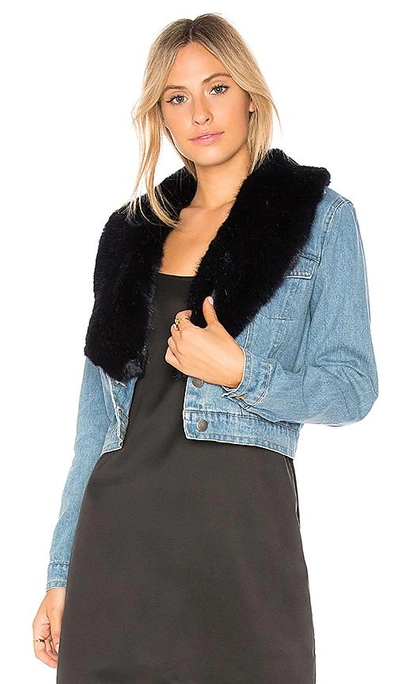 Shop Bb Dakota Mia Faux Fur Jacket In Light Blue