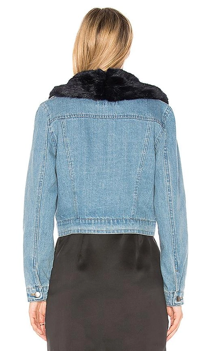 Shop Bb Dakota Mia Faux Fur Jacket In Light Blue