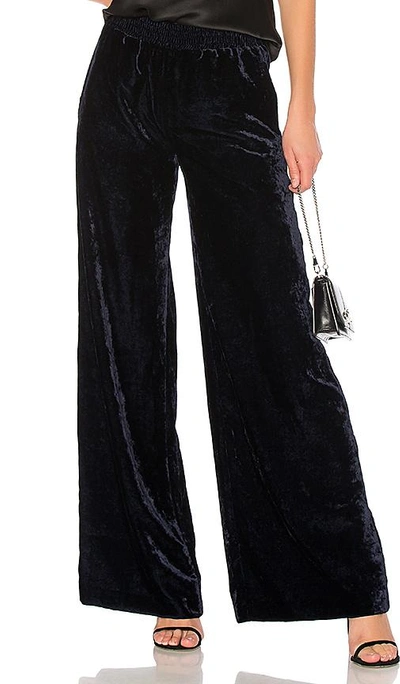 Shop Nili Lotan Harlow Velvet Pant In Navy