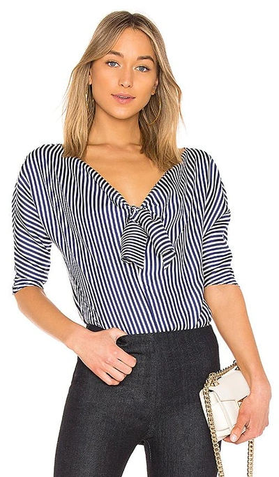 Shop Paper London Plage Knot Top In Navy
