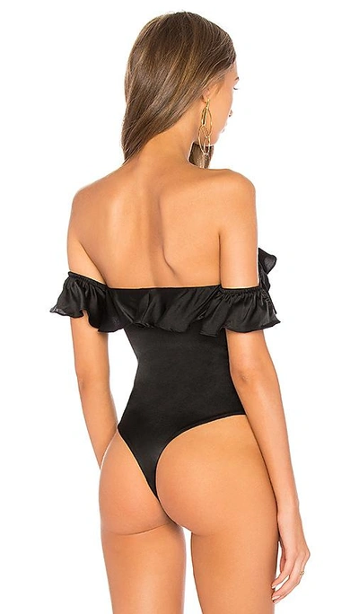 Shop For Love & Lemons Virgo Ruffle Bodysuit In Black