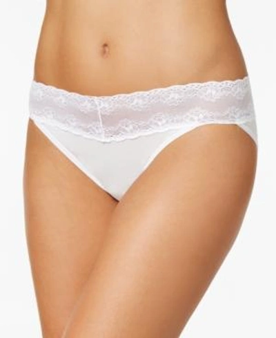 Shop Natori Bliss Perfection Lace-waist Bikini Underwear 756092 In White