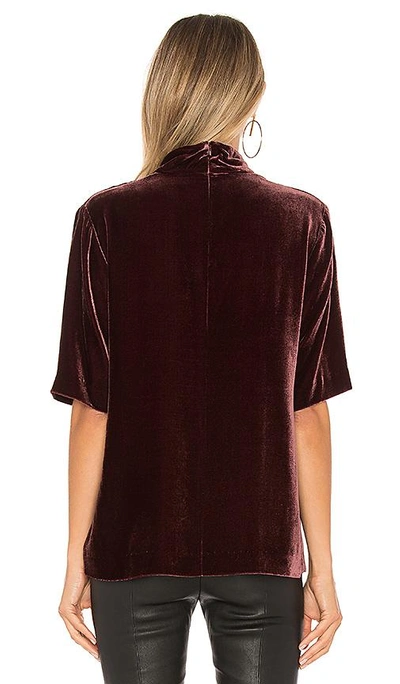 Shop Theory Slit Collar V Neck Top In Mauve