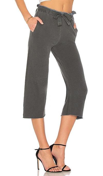 Shop Stateside French Terry Wide Leg Pant In Charcoal