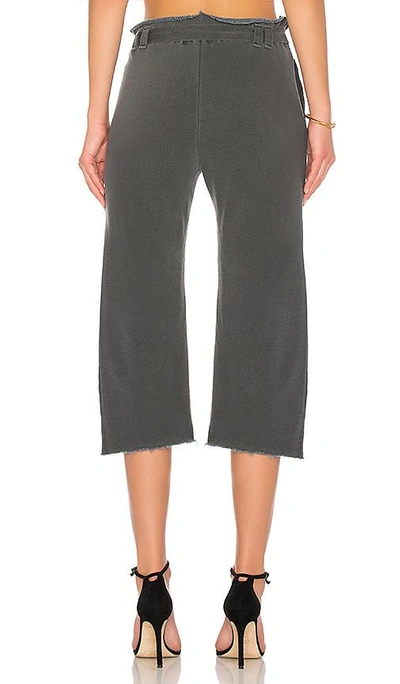 Shop Stateside French Terry Wide Leg Pant In Charcoal