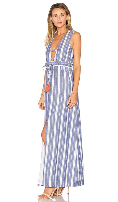 Shop Tularosa Essie Maxi Dress In Indigo Stripe