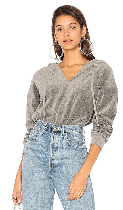 Shop Kendall + Kylie Hooded Bodysuit In Gray