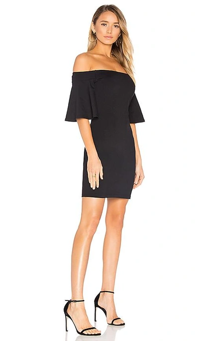 Shop Susana Monaco Flutter Sleeve Dress In Black