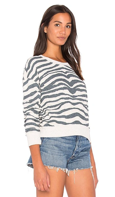 Shop Splendid Zebra Sweatshirt In Gray