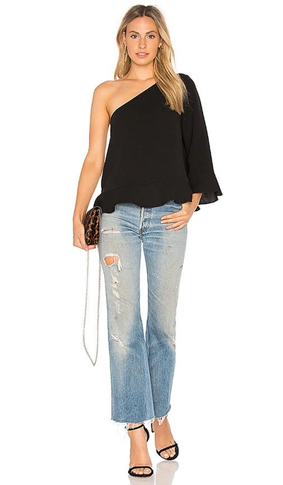 Shop Likely Grayson Ruffle Top In Black
