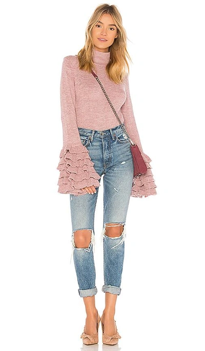 Shop Ayni Tania Turtleneck Sweater In Rose