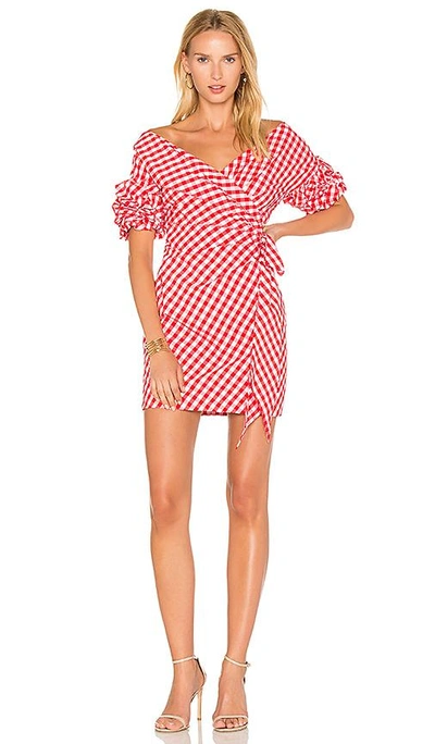 Shop Fame And Partners X Revolve Russo Wrap Dress In Red