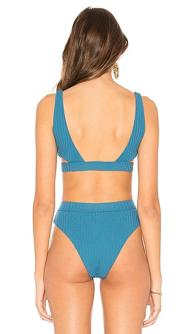 Shop Bond Eye Heatwave Rib Bikini Top In Blue
