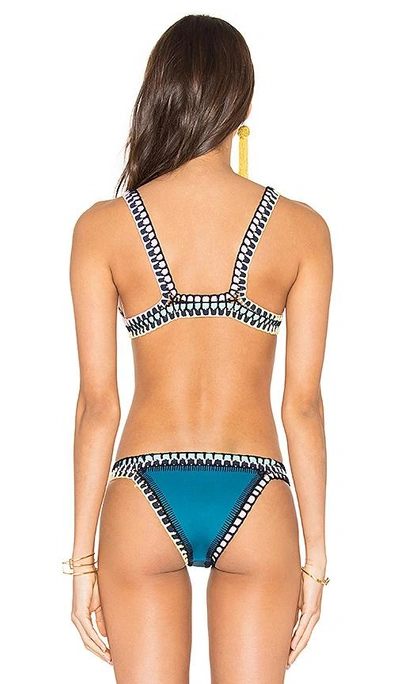 Shop Kiini Flor Triangle Bikini Top In Teal