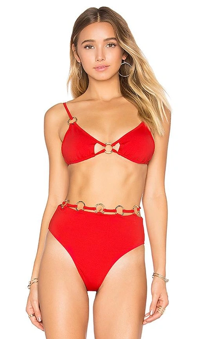 Shop For Love & Lemons Mallorca Ring Triangle Top In Red