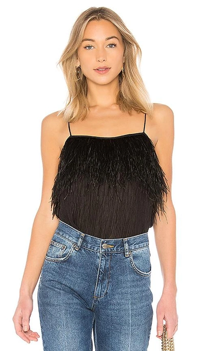Shop Aje Plume Feather Cami In Black
