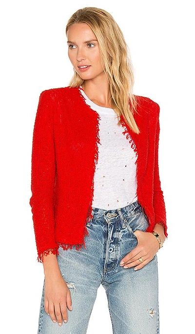 valg Inspektion Udholdenhed Iro Shavani Open-front Boucle Jacket In Red | ModeSens