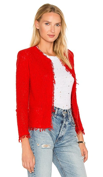 Iro Shavani Open-front Boucle Jacket In Red