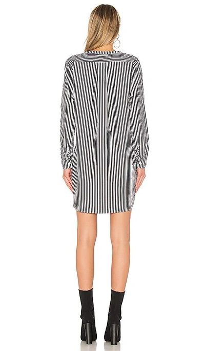 Shop Stateside Oxford Shirting Dress In Black Stripe
