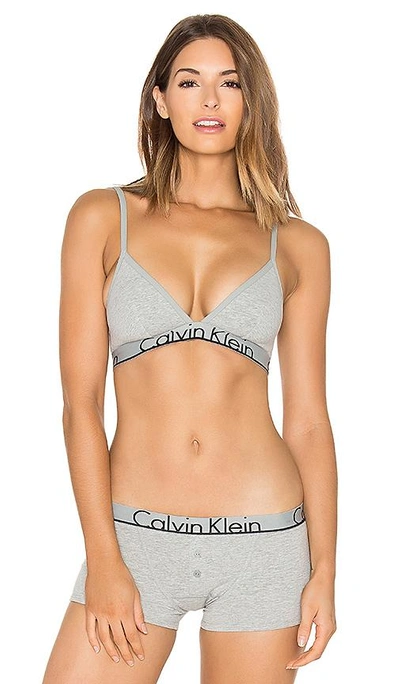 Shop Calvin Klein Underwear Cotton Unlined Bra In Gray