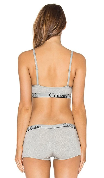 Shop Calvin Klein Underwear Cotton Unlined Bra In Gray