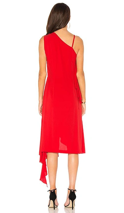 Shop Goen J One Shoulder Asymmetrical Dress In Red